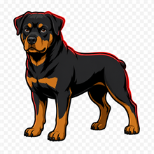 Cartoon rottweiler — tier badge
